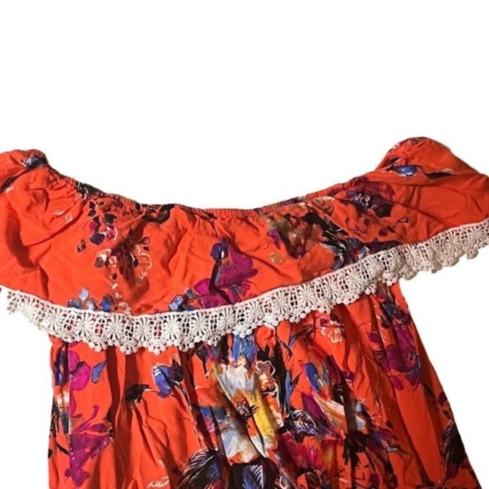 PinkBlush Orange Floral‎ Maxi Dress Size Small - Picture 3 of 6